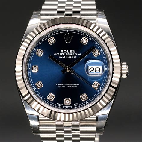 mens rolex blue dial|rolex datejust 41 mm.